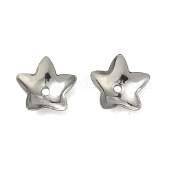 Non-Tarnish 5-Petal Flower Smooth Surface 304 Stainless Steel Bead Caps&nbsp;X-STAS-R065-56