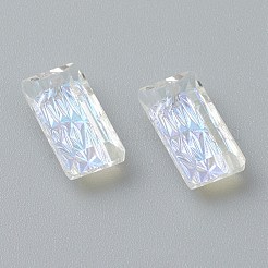 Embossed Glass Rhinestone Pendants&nbsp;GLAA-J101-07A-001SI