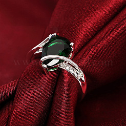 Brass with Cubic Zirconia Finger Rings&nbsp;FS-WG6A2EB-02