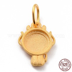 925 Sterling Silver Pendant Cabochon Settings&nbsp;STER-I020-01D-G