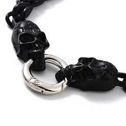 Alloy Rope Chains Bracelets with Skull Head for Women Men&nbsp;BJEW-L684-004EBP