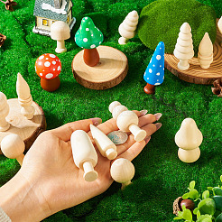 16Pcs 16 Styles Unfinished Wood Ornaments&nbsp;WOOD-TA0002-77