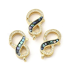 Brass Micro Pave Cubic Zirconia Lobster Claw Clasps&nbsp;KK-K385-010G