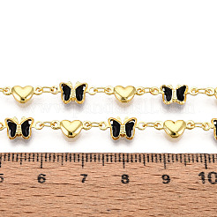 Brass Glass Link Chains&nbsp;CHC-T018-15B-G