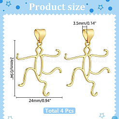 4Pcs Brass Pendant Cabochon Settings&nbsp;KK-WR0001-96A-G
