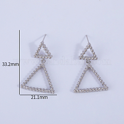 Triangle Brass Dangle Stud Earrings&nbsp;KM2949