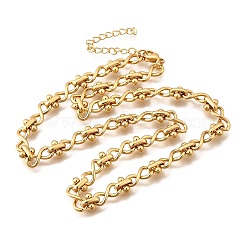 304 Stainless Steel Oval Infinity Link Chain Necklaces for Women Men&nbsp;NJEW-K249-20B-G