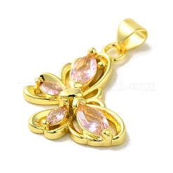 Brass with Glass Pendants&nbsp;KK-Z042-01G-03