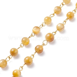 3.28 Feet Handmade Natural Tiger Eye Dyed & Heated Beaded Chains&nbsp;X1-AJEW-JB01092-03