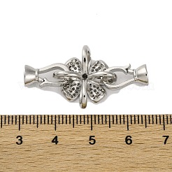 Brass Micro Pave Clear Cubic Zirconia Fold Over Clasps&nbsp;KK-A230-13P