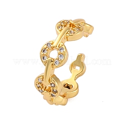 Rack Plating Brass Micro Pave Clear Cubic Zirconia Cuff Earrings for Women&nbsp;EJEW-C125-24E-G