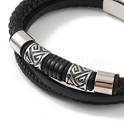 Braided Microfiber Leather Multi-strand Bracelets&nbsp;BJEW-B096-07A