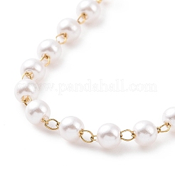 Round Plastic Imitation Pearl Beaded Bracelets&nbsp;BJEW-E054-07G