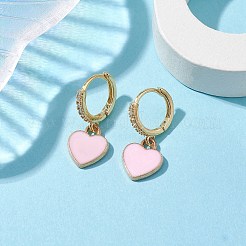 Heart Alloy Enamel Dangle Earrings&nbsp;EJEW-JE05819