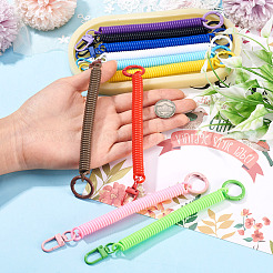 10Pcs Plastic Spiral Retractable Spring Coil Keychains&nbsp;KEYC-TA0001-84