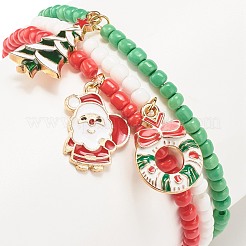 3Pcs 3 Style Glass Seed Stretch Bracelets Set&nbsp;BJEW-JB08200