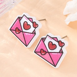 Wood Stud Earrings&nbsp;EJEW-M063-01X