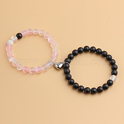 2Pcs Alloy Heart Magnetic Couple Bracelets&nbsp;FS-WG324B5-01