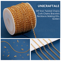 DIY Iron Twisted Chains Curb Chains Bracelets Necklaces Making Kits&nbsp;DIY-UN0006-22B