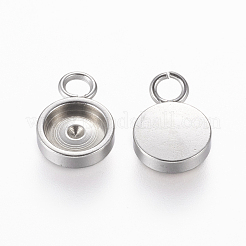 Tarnish Resistant 304 Stainless Steel Charm Cabochon Settings&nbsp;STAS-L195-09P