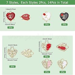 14Pcs 7 Styles Alloy Enamel Pendants&nbsp;ENAM-CA0001-40