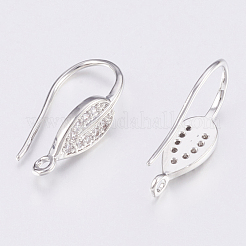 Brass Micro Pave Cubic Zirconia Earring Hooks&nbsp;ZIRC-K075-38P