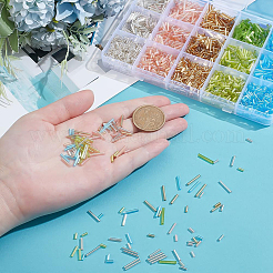 120G 15 Styles Glass Bugle Beads&nbsp;SEED-PH0002-60A