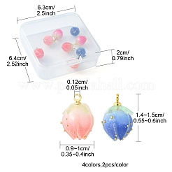 8Pcs 4 Colors Handmade Flower Bud Epoxy Resin Charms&nbsp;KY-FS0001-07