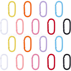 18Pcs 9 Colors Alloy Spring Gate Rings&nbsp;FIND-SC0022-16