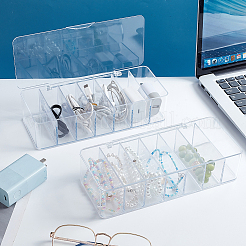 7 Grids Transparent Plastic Cable Organizer Box with Lid&nbsp;AJEW-WH0270-648B