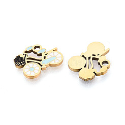 304 Stainless Steel Enamel Pendants&nbsp;STAS-T074-08G