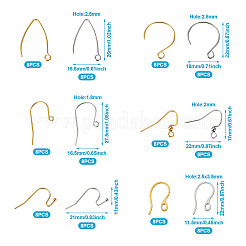 96Pcs 12 Style 304 Stainless Steel Earring Hooks&nbsp;STAS-PJ0001-45