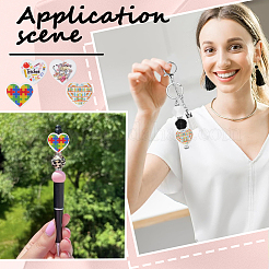 8Pcs 4 Style Heart Silicone Focal Beads&nbsp;SIL-SC0001-65