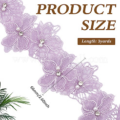 1Pc Polyester Flower Lace Trim with Imitaiton Pearl&nbsp;OCOR-ME0001-48A