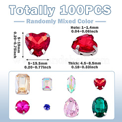 100Pcs Glass Sew on Rhinestones&nbsp;GLAA-TA0004-45