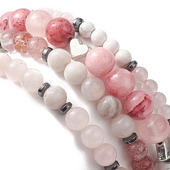 Gemstone Beaded Stretch Bracelets Sets&nbsp;BJEW-JB09283