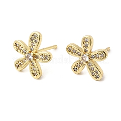 Valentine's Day Brass Micro Pave Clear Cubic Zirconia Stud Earrings&nbsp;EJEW-C186-22G-01