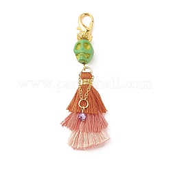 Polycotton(Polyester Cotton) Tassel Pendant Decorations&nbsp;HJEW-JM00622