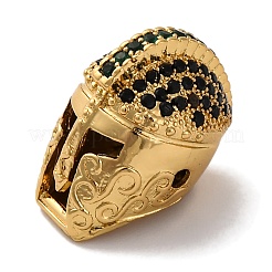 Helmet Shape Rack Plating Brass with Cubic Zirconia Beads&nbsp;KK-S406-15D