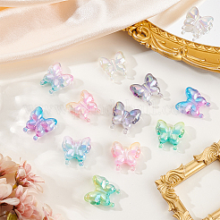 12Pcs 6 Colors UV Plating Transparent Acrylic Beads&nbsp;MACR-PA0001-54