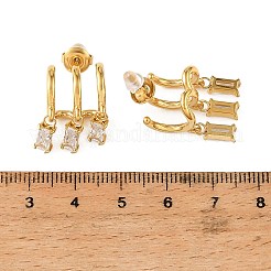 304 Stainless Steel Cubic Zirconia Dangle Stud Earrings for Women&nbsp;SA-CBA183D-11A-G