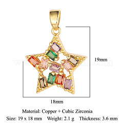 Brass Colorful Cubic Zirconia Pendants&nbsp;ZIRC-OY001-14G