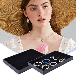 Rectangle MDF Jewelry Trays for Earrings&nbsp;RDIS-WH0011-28