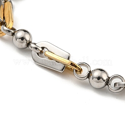 Ion Plating(IP) Two Tone 201 Stainless Steel Arch & Round Link Chain Bracelet&nbsp;BJEW-B078-18GP