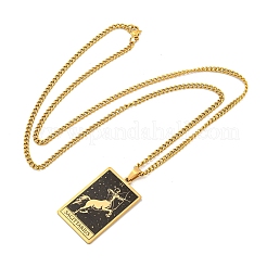 304 Stainless Steel Tarot Pendant Necklaces&nbsp;NJEW-A026-01G-09