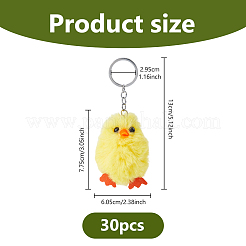 30Pcs Alloy Plush Keychains&nbsp;KEYC-DC0001-37