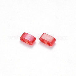 FGB 2-Hole Baking Paint Transparent Glass Seed Beads&nbsp;X-SEED-S031-M-254