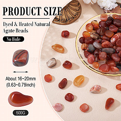 250G Dyed & Heated Natural Agate Beads&nbsp;G-TA0002-73A