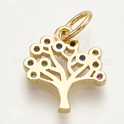 Brass Micro Pave Cubic Zirconia Charms&nbsp;X-ZIRC-S061-56G