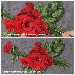 6Pcs 3 Styles Flower Pattern Computerized Embroidery Appliques&nbsp;PATC-CY0001-04A